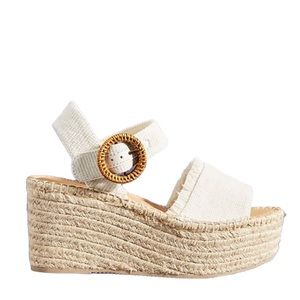 New Soludos x Anthropologie Cora Platform Espadrille Sandals Cream 9.5